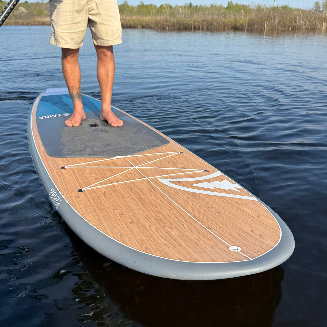 Nose View of a Paddler On The Borea 10'6" in Color Sea Blue 