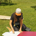 Paddler wearing Captain Hat by TAIGA BOARD in Burnt Orange