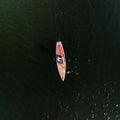 Bird view of a touring paddle board
