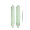 Front, Back & Side View of The Longboard Surf Board in The Dusty Sage Color