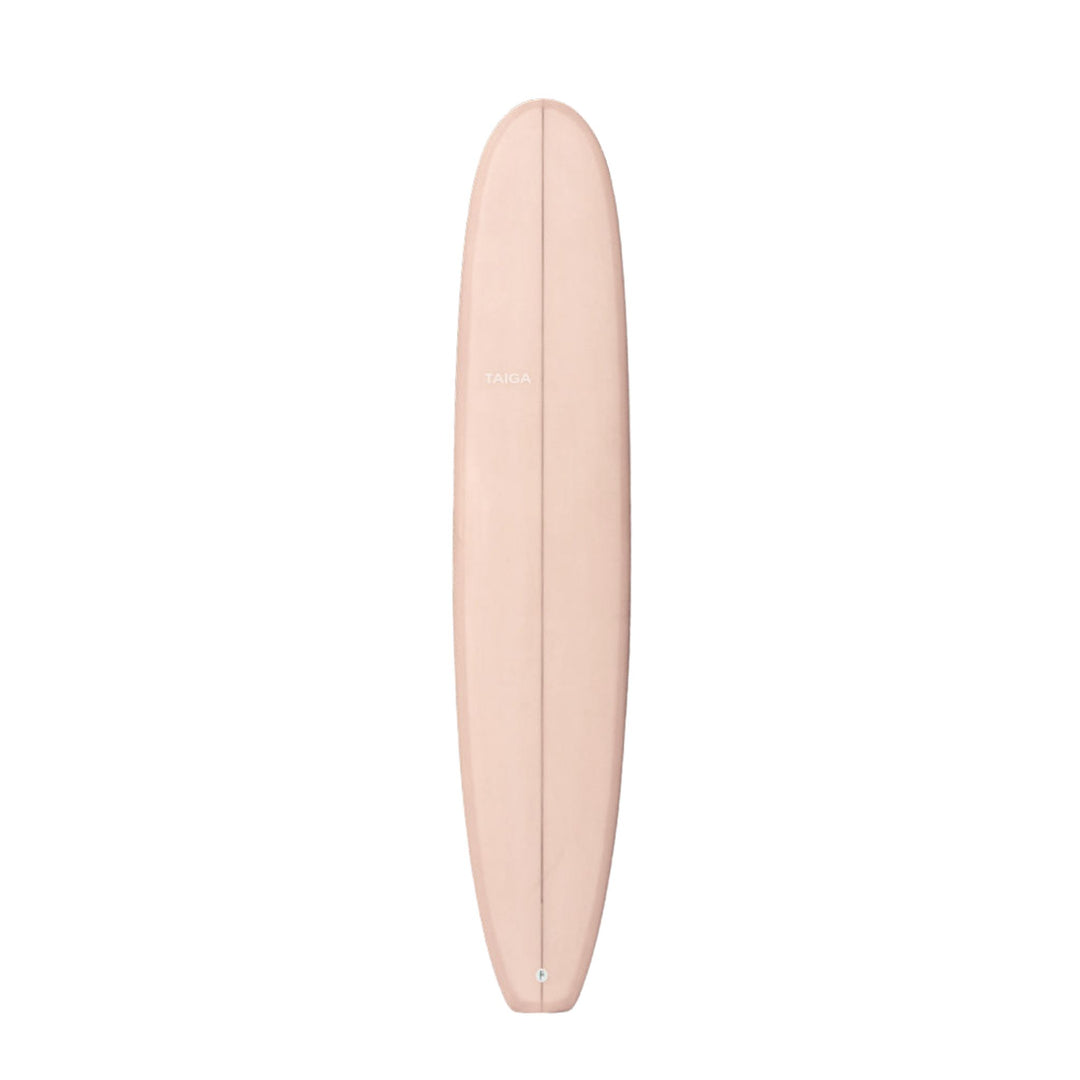Front View of The Longboard Surf Board in The Rosé Color