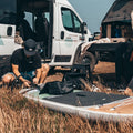 Guy Inflating The Akoya Air 9'6" With The Premium Battery Pump