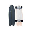 A Taiga surfskate shown from both the top and bottom views against a solid white background.