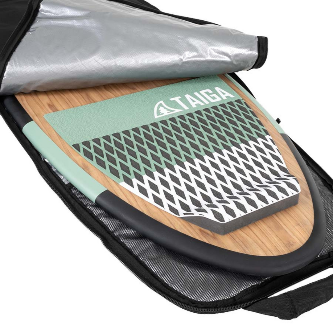 Side view of the Wakesurf Bag by TAIGA - Skim board